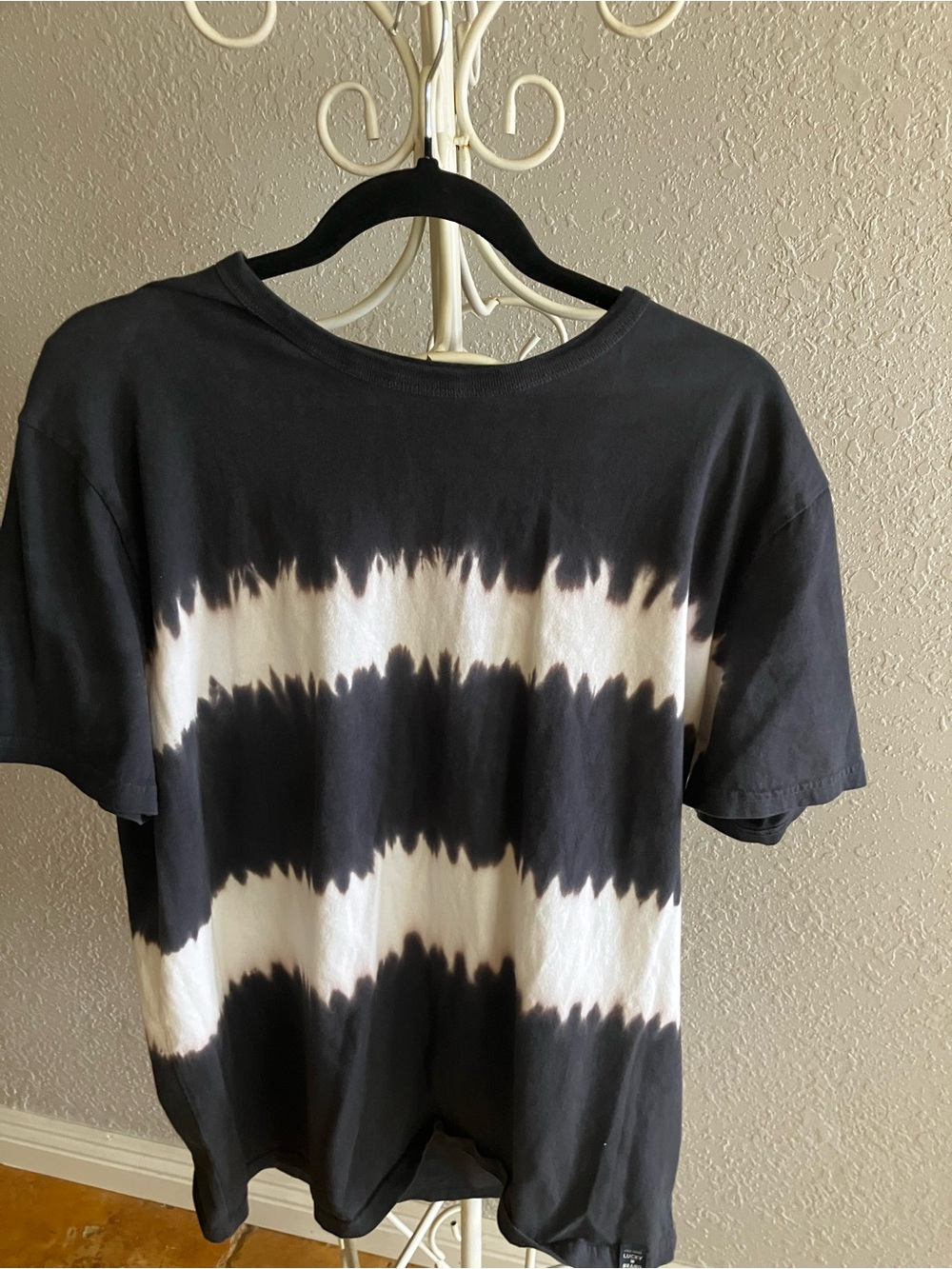 Lucky Brand Black & White Tie-Dye Short Sleeve Tee